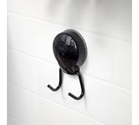Showerdrape SuctionLoc Black Stainless Steel Wall Mounted Robe Hook Showerdrape Black