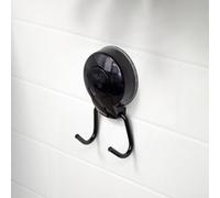 Showerdrape Suctionloc Black Steel Suction Wall Mounted Robe Hook