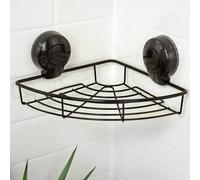 Showerdrape Suctionloc Black Suction Wall Mounted Corner Basket & Mounting Discs Showerdrape Black