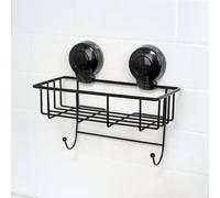 Showerdrape Suctionloc Black Suction Wall Mounted Sponge Basket & Mounting Discs Showerdrape Black