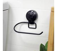 Showerdrape Suctionloc Black Suction Wall Toilet Roll Holder with Mounting Disc Showerdrape Black