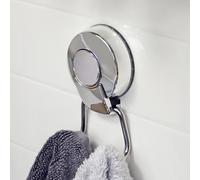 Showerdrape SuctionLoc Chrome Stainless Steel Wall Mounted Robe Hook in Silver Showerdrape Silver