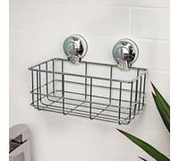 Showerdrape Suctionloc Chrome Steel Suction Wall Mounted Bottle Basket