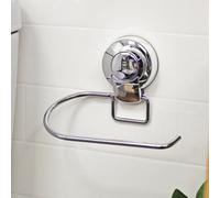 Showerdrape Suctionloc Chrome Steel Suction Wall Mounted Toilet Roll Holder