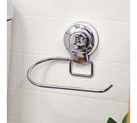 Showerdrape Suctionloc Chrome Steel Suction Wall Mounted Toilet Roll Holder in Silver Showerdrape Silver