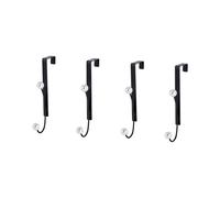 Showerdrape Tahiti Pearl Set of 4 Chrome Over Door Hooks in Black Showerdrape Black