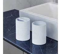 Showerdrape Tranquil Pale Blue Bathroom Accessory Set - - Tumbler & Toothbrush in Light Blue Showerdrape Light Blue