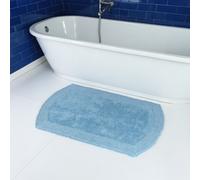 Showerdrape Ultra 100% Cotton Light Grey Bath Mat 800 x 500mm in Blue Showerdrape Blue