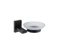 Showerdrape Unity Black Stainless Steel Wall Mounted Frosted Glass Soap Dish Showerdrape Black