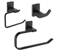 Showerdrape Unity Black Steel Wall Mounted 3 Piece Bathroom Accessory Set