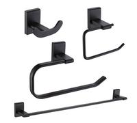 Showerdrape Unity Black Steel Wall Mounted 4 Piece Bathroom Accessory Set
