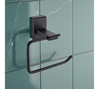 Showerdrape Unity Black Steel Wall Mounted Toilet Roll Holder Showerdrape Black