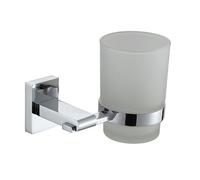 Showerdrape Unity Chrome Stainless Steel & Frosted Glass Wall Mounted Toothbrush Holder