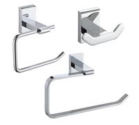 Showerdrape Unity Chrome Stainless Steel Wall Mounted 3 Piece Bathroom Accessory Set