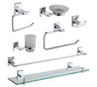 Showerdrape Unity 7 Pc Bathroom Accessory Set Chrome
