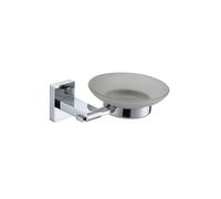 Showerdrape Unity Chrome Stainless Steel Wall Mounted Frosted Glass Soap Dish in Silver Showerdrape Silver