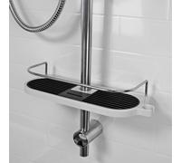 Showerdrape Universal Shower Rail Shelf in White Showerdrape White