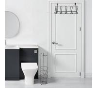 Showerdrape Vertu Toilet Roll & Spare Holder & Over Dook Hook Set in Black Showerdrape Black
