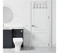 Showerdrape Vertu Toilet Roll & Spare Holder & Over Dook Hook Set in Silver Showerdrape Silver