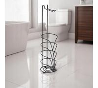 Showerdrape Vertu Wire Steel Toilet Roll Holder & Spare Paper Combo in Black Showerdrape Black