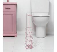 Showerdrape Vertu Wire Steel Toilet Roll Holder & Spare Paper Combo in Pink Showerdrape Pink