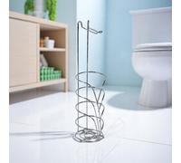 Showerdrape Vertu Wire Steel Toilet Roll Holder & Spare Paper Combo in Silver Showerdrape Silver