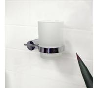 Showerdrape Vitality Chrome Stainless Steel & Frosted Glass Wall Mounted Toothbrush Holder