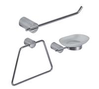 Showerdrape Vitality Chrome Stainless Steel Wall Mounted 3 Piece Bathroom Accessory Set
