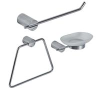 Showerdrape Vitality Chrome Stainless Steel Wall Mounted 3 Piece Bathroom Accessory Set