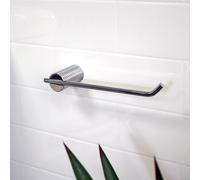 Showerdrape Vitality Chrome Stainless Steel Wall Mounted Toilet Roll Holder in Metallic Silver Showerdrape Metallic Silver