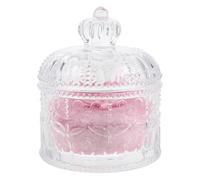 SHOWERORO 1 Set Soft Powder Puff And Container - 3.34" High Density Fiber Dusting Washable Reusable Powder Puff And Glass Jar For Face Makeup Pink