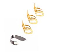 SHOWERORO 1 Silver Thumb Pick 3 Gold Finger Picks Set for Guitar Playing Slip-resistant Design and Ukulele