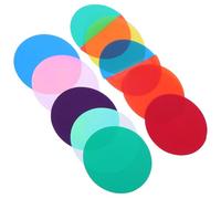 SHOWERORO 10 Pcs Colored Light Decoration Sheets for Downlights and Fixtures High-transparency Diffusion Pvc Warm Light Filters for Living Spaces Self-stick Atmosphere Enhancement