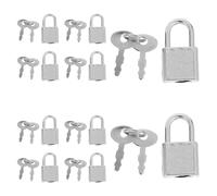 SHOWERORO 10 Sets Mini Padlocks with Keys for Treasure Chest Diary Toolbox Suitcase Backpack Vintage Silver Tiny Locks for Gym Locker Security Compact Portable Jewelry Storage Accessory