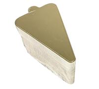 SHOWERORO 100 Pcs Triangle Paper Cake Pads Sturdy Cake Base Pads Golden Colour for Weddings and Bake Sale Baking Supplies