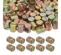 SHOWERORO 100pcs Barrel Nuts - M6 Carbon Steel Cross Dowels Slotted Nuts - Bed Crib Hardware Replacement For Bunk Beds Headboards Chairs Furniture