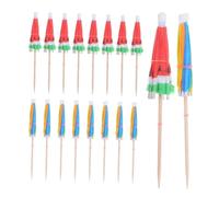 SHOWERORO 100pcs Disposable Cocktail Picks with Decorative Tropical Umbrella Skewers for Party Drinks Fruit Cupcakes and Garnishes Hygienic Versatile Party Drink Decoration Accessories
