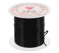 SHOWERORO 10m Black 0.8mm Elastic Crystal Nylon String Hair Extension Thread for Beading Jewelry Making, Stretchy Crystal Cord for Bracelet Crafting and Hair Styling