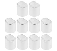 SHOWERORO 10pcs 24Mm Press Bottle Caps Replacement for Shampoo Lotion Bottles Silver Plastic Pump Lids for Cosmetic and Body Wash Containers