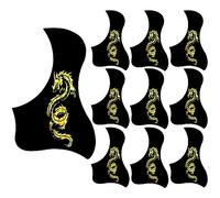 SHOWERORO 10pcs Acoustic Guitar Pickguard Dragon Pattern Folk Guitar Protectors Easy Installation Unique Bird Shape Design Essential Accessory for Guitarists