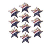 SHOWERORO 10pcs American Flag Brooch Pins for Women Lightweight Five Pointed Star Lapel Pins Patriotic Accessories for Independence Day of July Party Celebrations