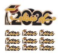 SHOWERORO 10pcs Class of 2026 Graduation Lapel Badges Pins - Alloy Congrats Brooch for High School College Teacher Student Clothes Bags Decor