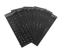 SHOWERORO 10pcs Foreign Language Keyboard Stickers Black Matte Durable Protective Skin for Laptop Desktop Keyboards with White Lettering