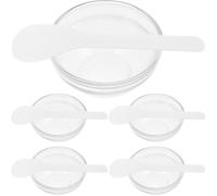 SHOWERORO 10Pcs Glass Facial Mask Mixing Bowl Set with 5 Thickened Bowls and 5 White Small Spatulas, Essential Oil Container for DIY Beauty Salon and Home Spa Use