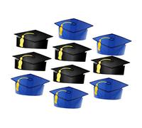 SHOWERORO 10Pcs Graduation Paper Caps with Elastic Bands for Head Classic Doctoral Hats for Graduation Ceremonies Parties and Student Celebrations