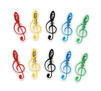 SHOWERORO 10pcs Plastic Music Note Clip Safe Music Paper Clip for Piano Book Page Holder Random Color