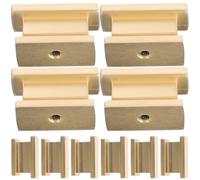 SHOWERORO 10Pcs Square Cabinet Knobs Set Single Hole Brushed Brass Metal Drawer Pulls for Wardrobe Door Handles Furniture Hardware Accessories