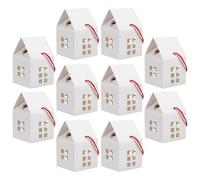 SHOWERORO 10pcs White Paper Candy Boxes Little House Design Lightweight Party Favor Packaging for Wedding Birthday Festival Treat Storage