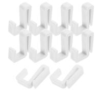 SHOWERORO 10Pcs White Plastic Pegboard Hooks 2Mm Flat Clip-On Wall Coat and Bag Hanging Hooks for Garage Workshop Wire Shelving Storage