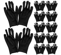 SHOWERORO 12 Pairs Black Cotton Labour Protection Gloves, Thin Work Gloves for Men with Cut and Slice Prevention, Sturdy and Breathable for Industrial and Outdoor Use